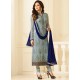 Drashti Dhami Dull Grey Embroidered Geogette Suit