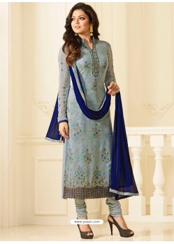 Drashti Dhami Dull Grey Embroidered Geogette Suit