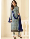 Drashti Dhami Dull Grey Embroidered Geogette Suit