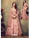 Amazing Pink Rangoli Net Floor Length Anarkali Suit