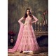 Impressive Pink Net Floor Length Anarkali Suit