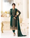 Beautiful Ayesha Takia Green Georgette Embroidery Churidar Salwar Suit