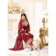 Ayesha Takia Maroon Embroidered Georgette Churidar Salwar Suit