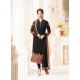 Adorable Black Geogette Embroidery Churidar Salwar Suit