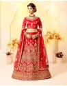 Awesome Red Embroidered Bridal Lehenga Choli