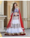 Amazing White Embroidered Patch Border Lehenga Choli