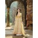 Superb Yellow Geogette Embroidered Anarkali Suit