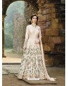 Unique Cream Net Anarkali Salwar Suit