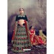 Designer Multi Colour Embroidered Velvet Lehenga Choli