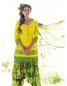 Yellow Resham Work Punjabi Patiala Suit