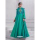 Impressive Sea Green Chawa Silk Floor Length Anarkali Suit