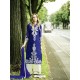 Blue Embroidered Georgette Designer Suit