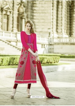 Stylish Pink Embroidered Georgette Suit