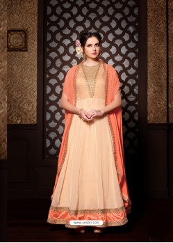 Splendid Beige Georgette Floor Length Anarkali Suit