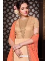 Splendid Beige Georgette Floor Length Anarkali Suit