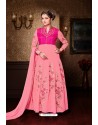 Ordinary Pink Designer Georgette Floor Length Anarkali Suit