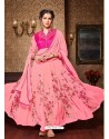 Ordinary Pink Designer Georgette Floor Length Anarkali Suit