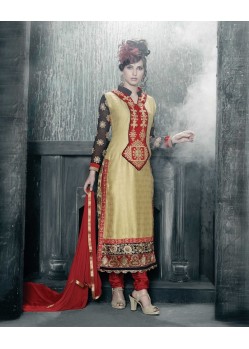 Stylish Red Embroidered Pakistani Suit