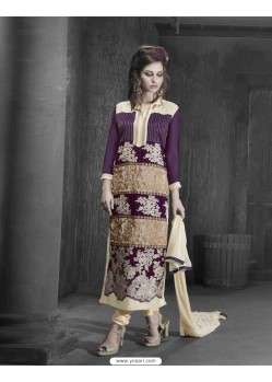 Trendy Beige Embroidered Work Pakistani Suit