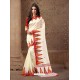 Adorable Off White Silk Saree