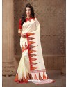 Adorable Off White Silk Saree