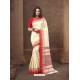 Silk Off White Print Designer Saree