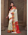 Traditional Off White Printed Saree