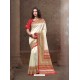 Awesome Off White Border Printed Saree