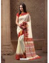 Affectionate Off White Silk Saree