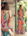 Orange Resham Work Pakistani Suit