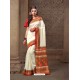 Classic Off White Printed Saree