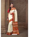 Classic Off White Printed Saree