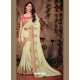 Adorable Cream Georgette Banglori Silk Saree