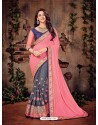 Modish Pink Georgette Party Wear Saree