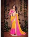 Affectionate Yellow Banglori Silk Embroidered Saree