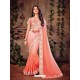 Eye Catching Peach Georgette Embroidered Saree