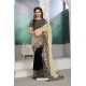 Adorable Black Georgette Embroidered Saree