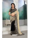 Adorable Black Georgette Embroidered Saree