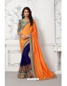 Designer Blue Silk Party Wear Saree