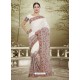 Adorable White Georgette Saree