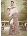 Adorable White Georgette Saree