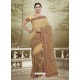 Beige Embroidered Party Wear Saree