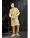 Excellent Gold Banarasi Jacquard Kurta Pajama