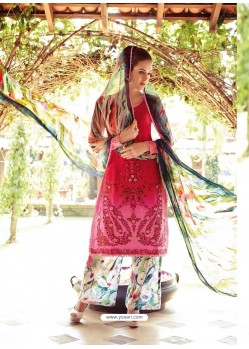 Red Resham Work Pakistani Suit