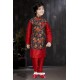Adorable Red Art Dupion Kurta Pajama
