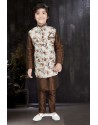 Classic Coffee Art Dupion Kurta Pajama