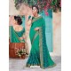 Marvelous Green Chiffon Embroidered Saree