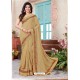 Traditional Beige Embroidered Crepe Chiffon Saree