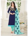 Modish Blue Embroidered Suit