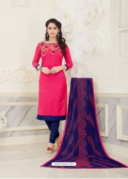 Heavenly Embroidered Work Pink Designer Suit